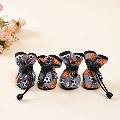4Pcs Pet Dog Shoes for Small Large Dogs Cat Anti-Slip Soft Adjustable Paw Boots Chihuahua Socks Dachshund Puppy Outdoor Sneakers