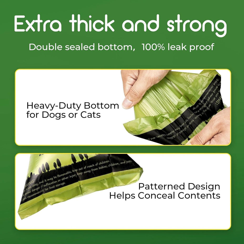 Biodegradable Dog Poop Bags 150 Count 10 Rolls with Dispenser, Thicken and Leak Proof Poop Bag Holders for Leashes(Scented)