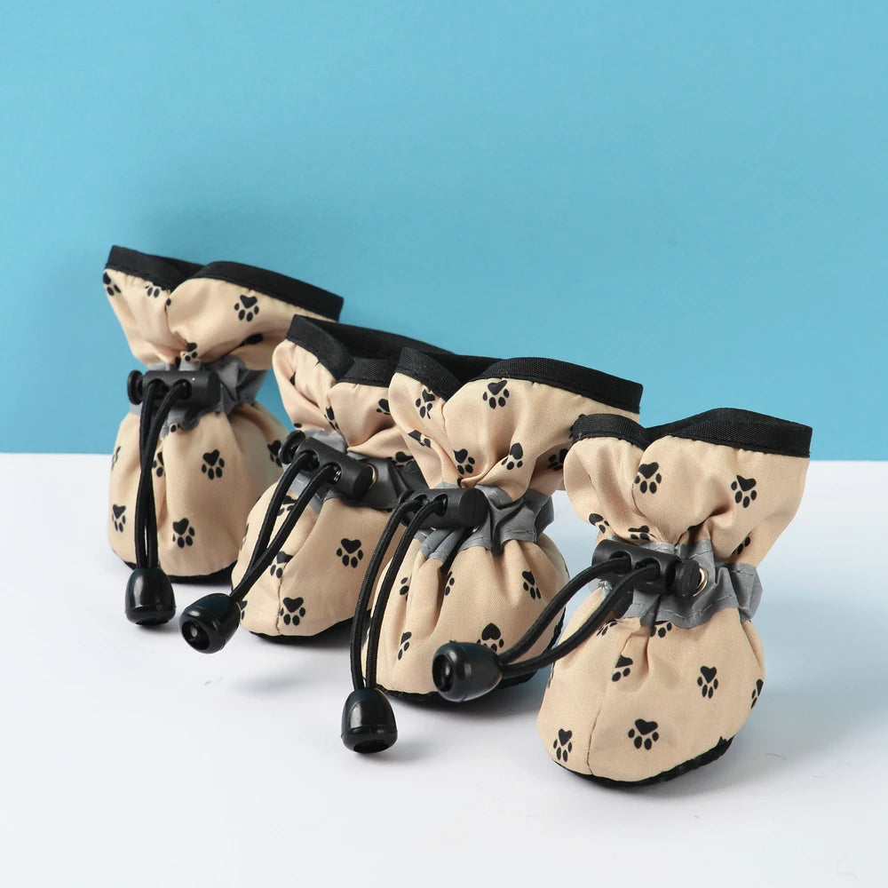 4Pcs Pet Dog Shoes for Small Large Dogs Cat Anti-Slip Soft Adjustable Paw Boots Chihuahua Socks Dachshund Puppy Outdoor Sneakers